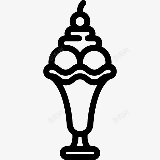 圣代冰淇凌樱桃图标png_新图网 https://ixintu.com 夏天 夏天的冰淇淋 甜 甜点 食品