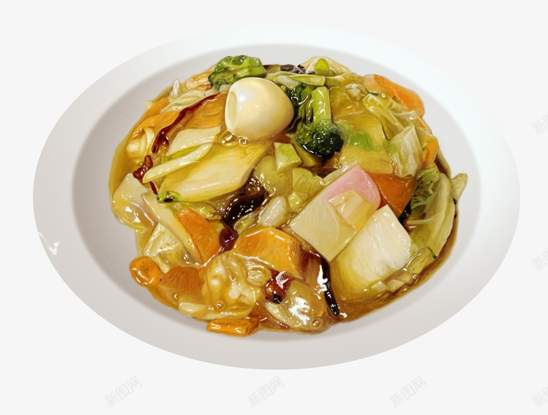 中餐手绘杂烩png免抠素材_新图网 https://ixintu.com 中餐 中餐手绘 手绘 杂烩 水墨山云 美食 蔬菜