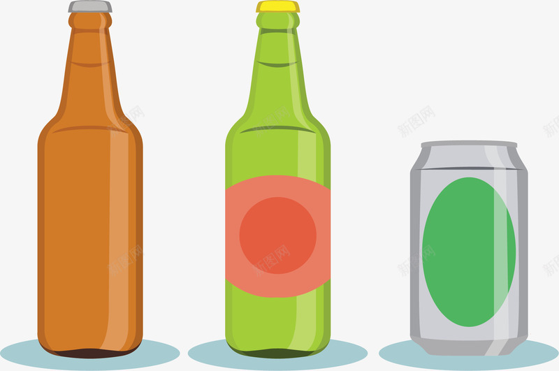 三种啤酒瓶png免抠素材_新图网 https://ixintu.com 三种啤酒瓶 啤酒 瓶子