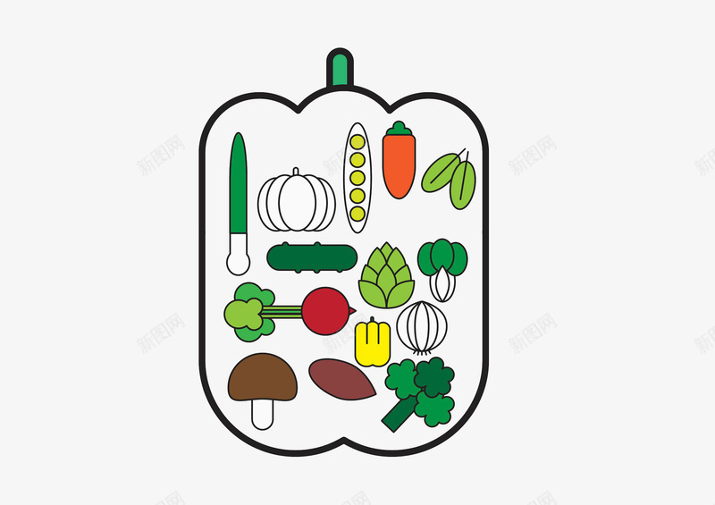 手绘简笔画蔬菜合集png免抠素材_新图网 https://ixintu.com 手绘 手绘火锅食材 火锅 简笔画 美食 蔬菜 食材