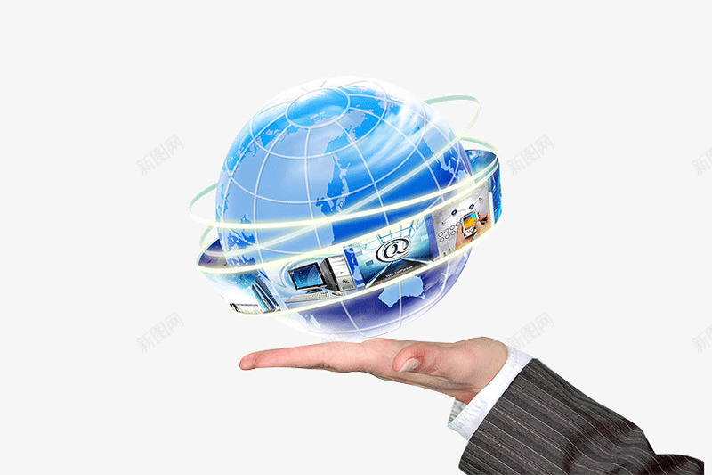 科技手托地球png免抠素材_新图网 https://ixintu.com 商务 手托地球 技术 科技 金融
