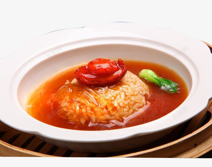 鲍汁鲜鲍鱼捞饭png免抠素材_新图网 https://ixintu.com 米饭 红色 美味 蔬菜