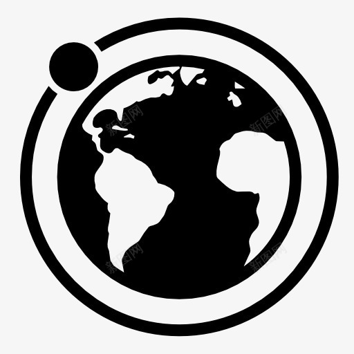 月球绕着地球图标png_新图网 https://ixintu.com 月亮