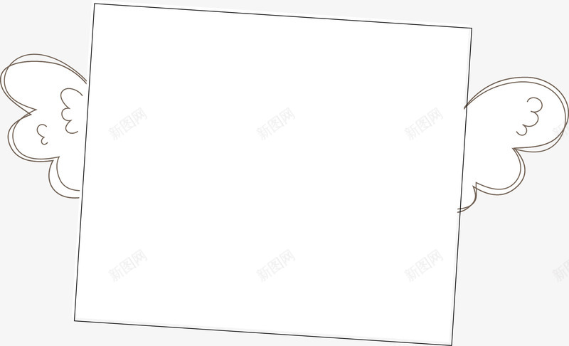 手绘线条白色翅膀便签条png免抠素材_新图网 https://ixintu.com 便签 便签条 手绘 按钮 白色 线条 翅膀