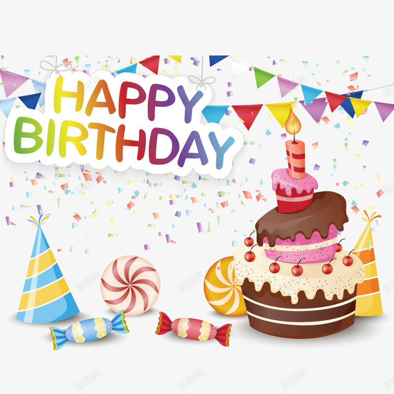食品礼物png免抠素材_新图网 https://ixintu.com 彩条 甜品 生日聚会 糖果 零食