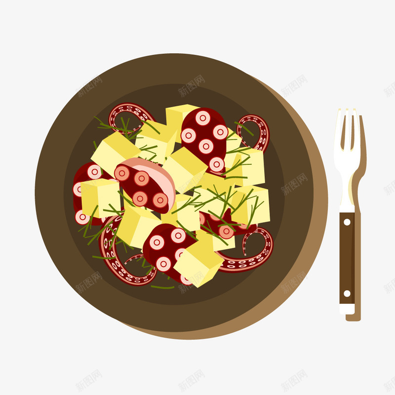 卡通美食烧鱿鱼矢量图ai免抠素材_新图网 https://ixintu.com 佐料 冬阴功汤 减肥餐 意大利面 手绘 拌面 沙拉 烧鱿鱼 矢量图 米饭 精美食材 罗宋汤 美食 蔬果 蔬菜 蔬菜沙拉 西餐 餐饮