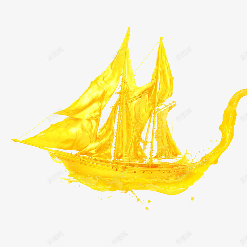 黄金舰船png免抠素材_新图网 https://ixintu.com 古战船 战船 舰船 船只 黄金