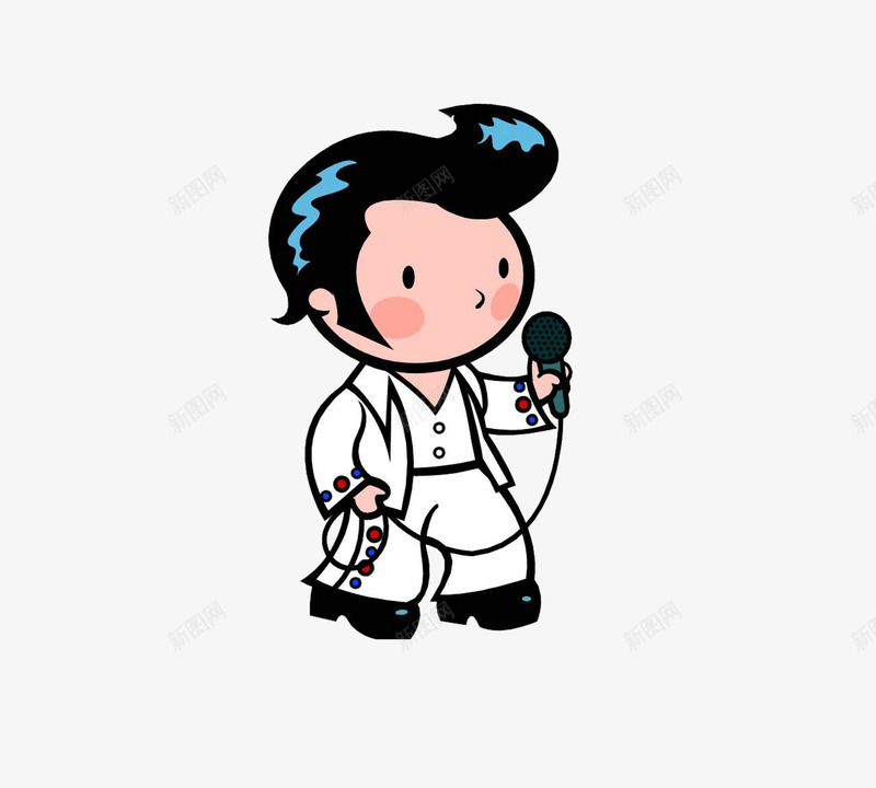 唱歌不止带来快乐png免抠素材_新图网 https://ixintu.com 动漫 歌手 舞台 艺术家 话筒