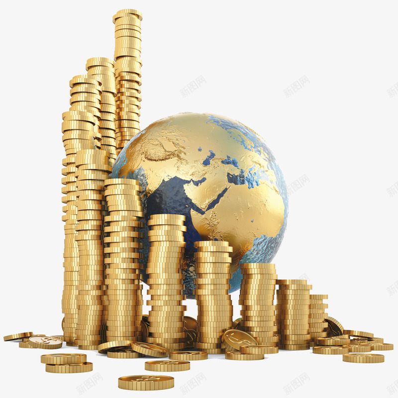 金色地球png免抠素材_新图网 https://ixintu.com 地球 金币 金融