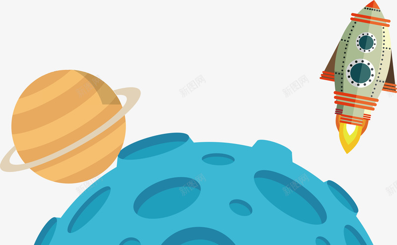 科技火箭星球矢量图ai免抠素材_新图网 https://ixintu.com 地球 星球素材 火箭 科技素材 矢量图