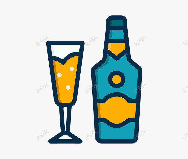 酒瓶酒杯png免抠素材_新图网 https://ixintu.com ai格式 品酒 品酒会 啤酒 时尚 矢量图免费下载 酒 酒杯 鸡尾酒