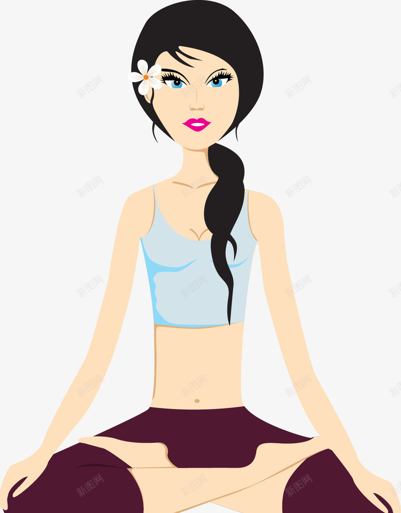 美丽的卡通瑜伽女人图png免抠素材_新图网 https://ixintu.com 休闲 休闲娱乐 健美 健身 印度瑜伽 女性 手绘 插画 瑜伽 瑜伽动作 瑜伽女性 线条 运动 锻炼