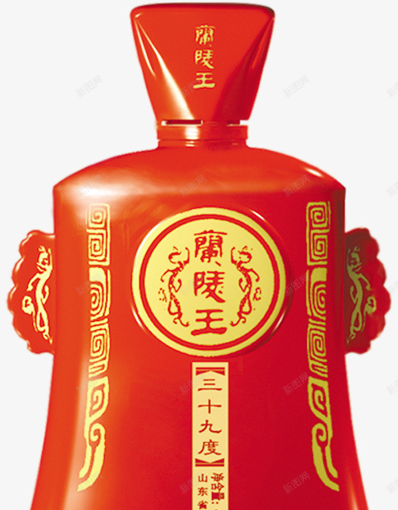 兰陵王红色瓶装白酒礼品png免抠素材_新图网 https://ixintu.com 瓶装 白酒 礼品 红色