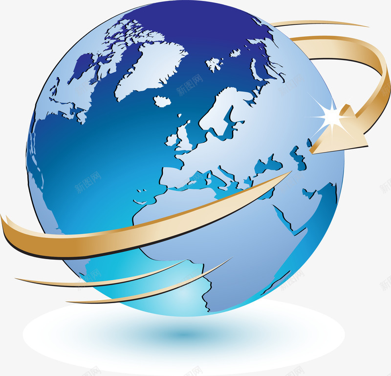 地球网络矢量图eps免抠素材_新图网 https://ixintu.com 水晶地球网络符号 矢量图