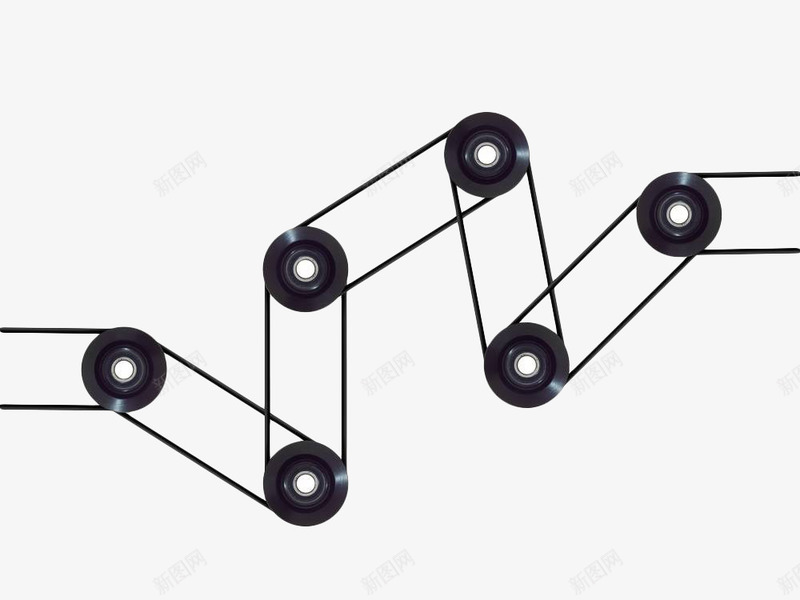 黑色手绘链条png免抠素材_新图网 https://ixintu.com 手绘 机械 自行车 自行车链条 部件 链条 零件 黑色