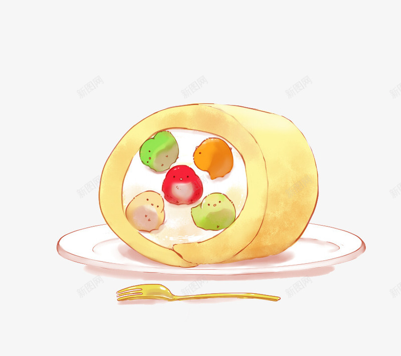 泡芙蛋糕小鸡png免抠素材_新图网 https://ixintu.com 卡通 可爱 小鸡崽 手绘 甜点 萌 蛋糕 面包 食品 食品海报插画 食物