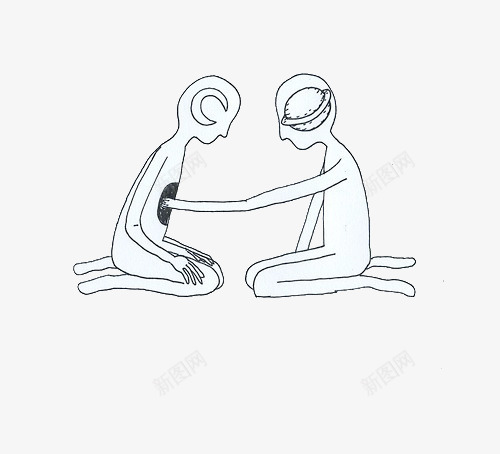 简笔小人png免抠素材_新图网 https://ixintu.com 人型 人物 掏心 简笔
