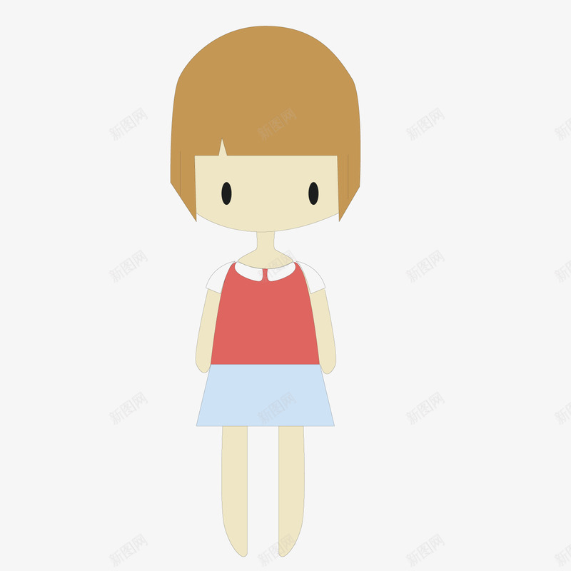 彩色圆弧女生卡通插画矢量图ai免抠素材_新图网 https://ixintu.com 创意 卡通 发型 圆弧 彩色 插画 眼睛 穿着 衣服 矢量图