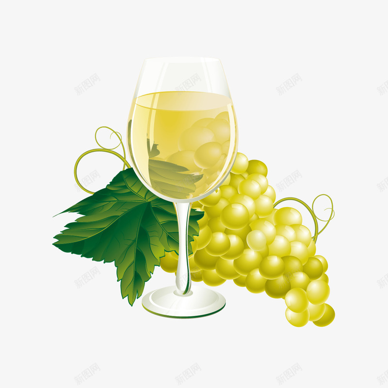 葡萄和美酒矢量图ai免抠素材_新图网 https://ixintu.com 葡萄 葡萄酒 酒杯 矢量图