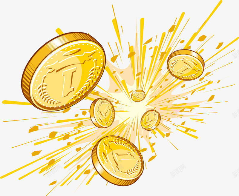 金子花开富贵修饰元素png免抠素材_新图网 https://ixintu.com 手绘 爆炸 花开富贵 金子矢量