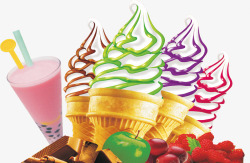 夏日海报手绘冰淇淋素材