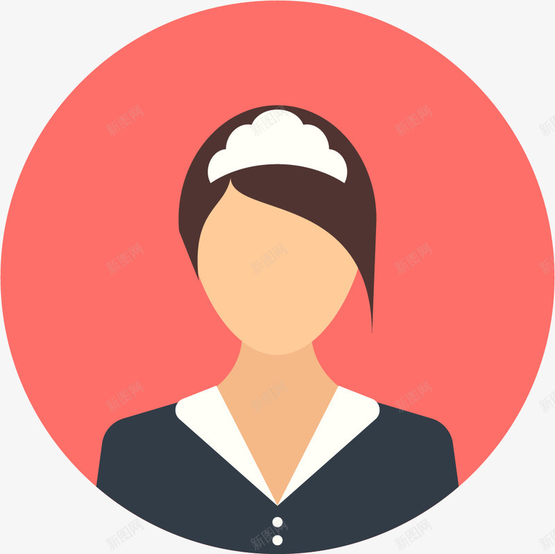 女仆头像矢量图ai免抠素材_新图网 https://ixintu.com 头像 女仆 女仆套装 女仆打扮 女仆装 衣服 矢量图