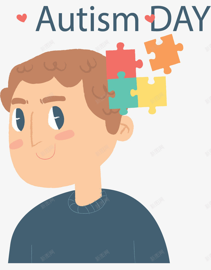 彩色拼图卡通小人矢量图ai免抠素材_新图网 https://ixintu.com 世界自闭症日 卡通小人 彩色拼图 拼图 矢量png 自闭症日 矢量图