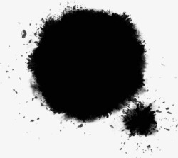 黑色圆形放射墨迹素材