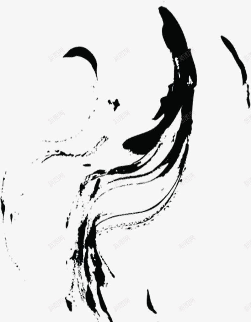 黑色墨迹毛笔字装饰png免抠素材_新图网 https://ixintu.com 墨迹 毛笔字 装饰 黑色