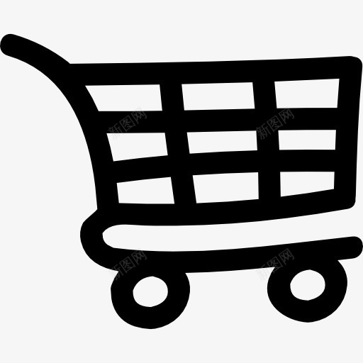 购物车的手绘工具图标png_新图网 https://ixintu.com 商务 商品 工具 手推车 手绘 购物 购物车