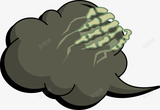黑色恐怖爆炸云对话框png免抠素材_新图网 https://ixintu.com 对话框 恐怖 爆炸云 黑色