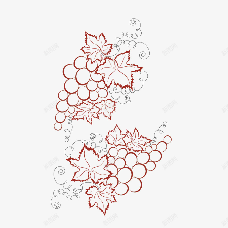 手绘葡萄花纹背景矢量图ai免抠素材_新图网 https://ixintu.com 卡通葡萄 手绘葡萄 手绘食物 水果设计 背景 葡萄采摘 矢量图