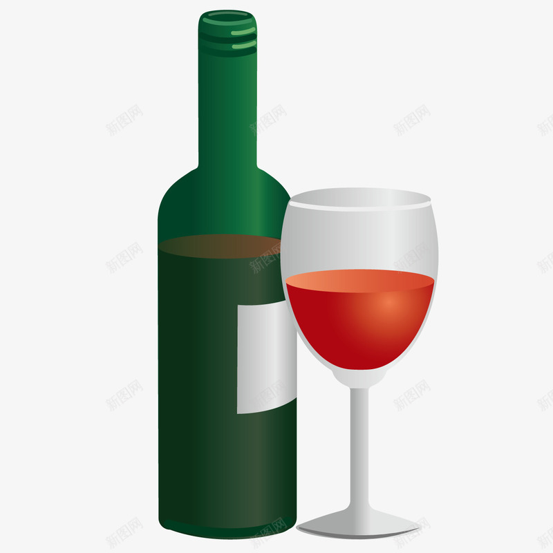 精美葡萄酒瓶与酒杯矢量图ai免抠素材_新图网 https://ixintu.com 葡萄酒 葡萄酒杯 葡萄酒瓶 矢量图