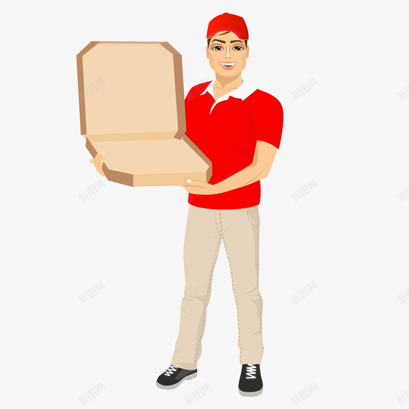 红色衣服快递送货员矢量图ai免抠素材_新图网 https://ixintu.com 快递 快递送货 红色 衣服 送货员 矢量图