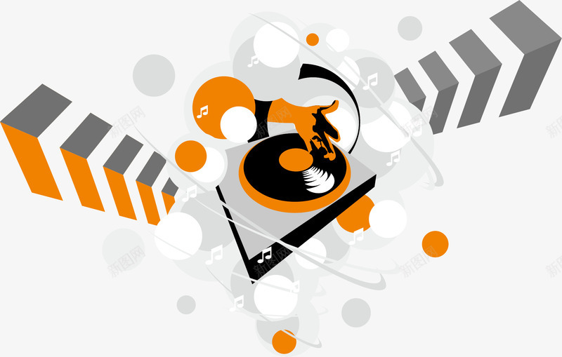 音乐欢乐元素png免抠素材_新图网 https://ixintu.com 乐器 爆炸 玩音乐 背景