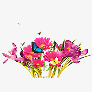一束花psd免抠素材_新图网 https://ixintu.com 春季素材 点缀 花卉 花朵 装饰