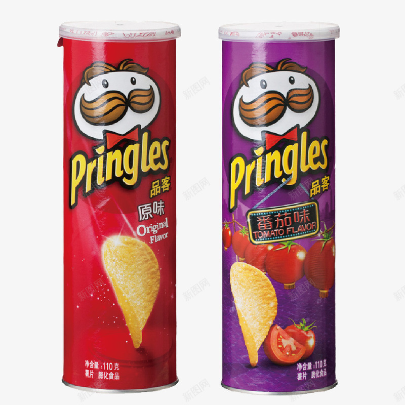 薯片双罐装png免抠素材_新图网 https://ixintu.com 原味110g 番茄味110g 美味 膨化食品 营养 薯片 薯片双罐装 零食
