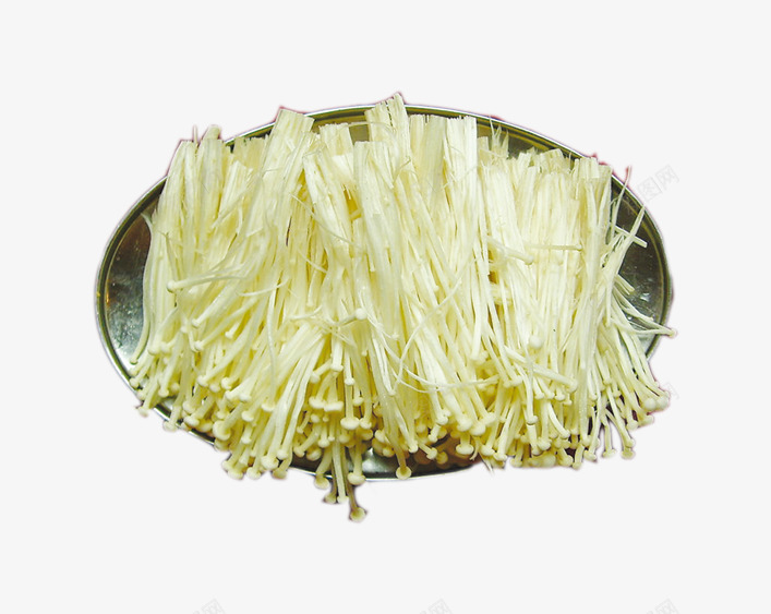 新鲜金针菇png免抠素材_新图网 https://ixintu.com 火锅 白色 碟子 美味 美食 菌类