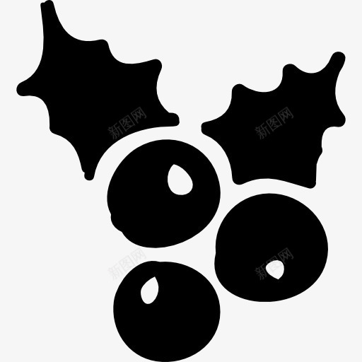冬青叶和浆果图标png_新图网 https://ixintu.com 冬青浆果 树叶 浆果 点缀 装饰
