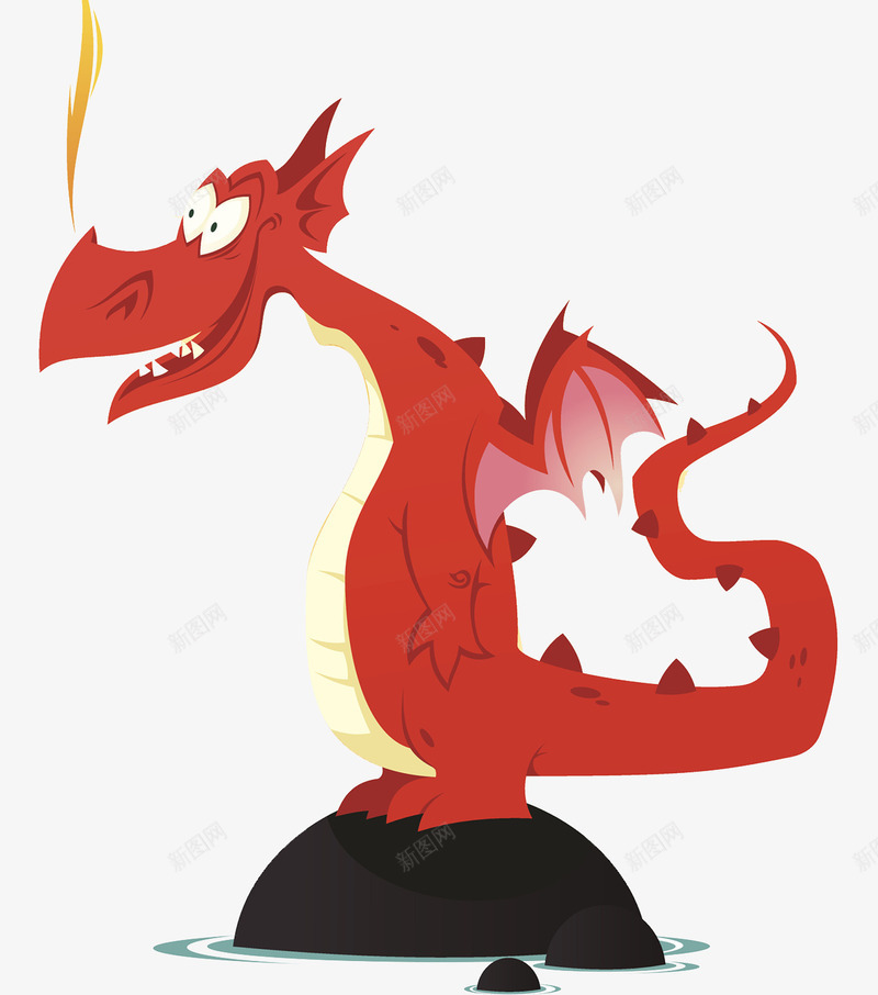呆萌火焰翼龙png免抠素材_新图网 https://ixintu.com 呆萌 尾巴 游戏翼龙 火焰龙 神话故事 翅膀