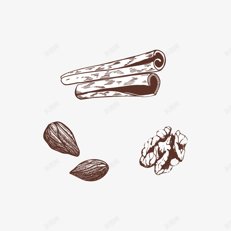手绘坚果食品png免抠素材_新图网 https://ixintu.com 坚果 坚果食物 手绘坚果 杏仁 核桃