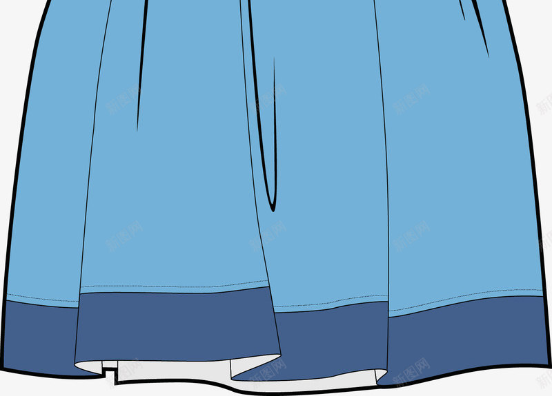 蓝色长裙图png免抠素材_新图网 https://ixintu.com 卡通服装 女装 服装 服饰 服饰图 矢量服装 短裙 衣服 裙子 配饰 长裙