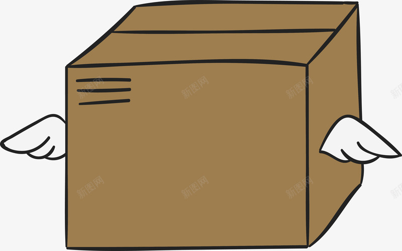 手绘翅膀快递箱png免抠素材_新图网 https://ixintu.com 快递箱 手绘纸箱 矢量png 纸箱 翅膀 翅膀纸箱