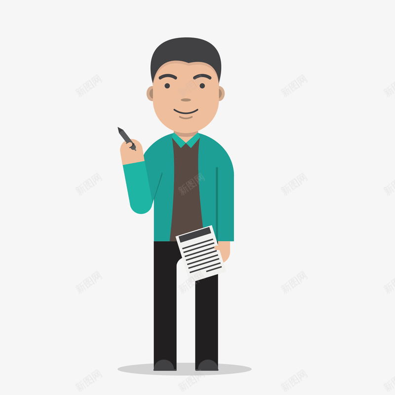绿色衣服卡通青年矢量图eps免抠素材_新图网 https://ixintu.com 人物 卡通 小清新 工作形象 服装 简约 绿色 职业 装饰图案 青年 矢量图