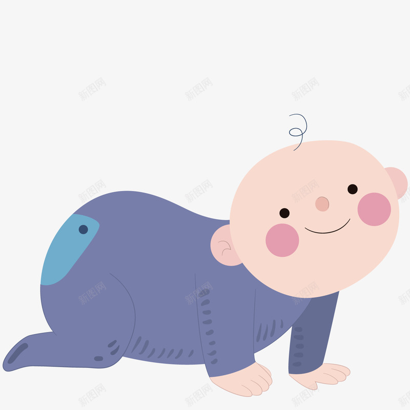 宝宝爬png免抠素材_新图网 https://ixintu.com baby 孩子 爬爬服 男孩
