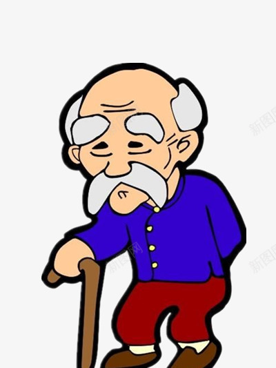 老爷爷png免抠素材_新图网 https://ixintu.com 人物 人物图案 卡通 手绘人物 手绘卡通小人 拄拐杖 拐杖 老人 老爷爷