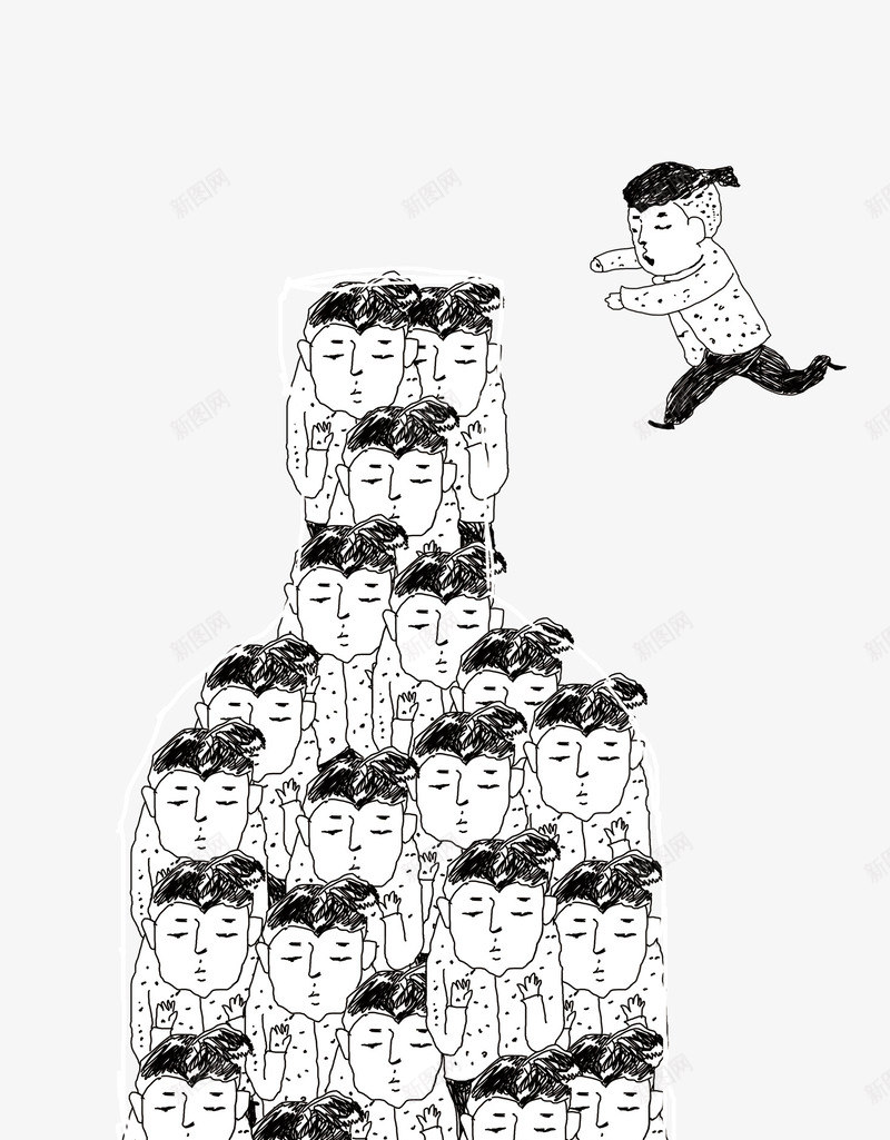 层层叠加的小人简笔画psd免抠素材_新图网 https://ixintu.com 人物 动漫图 小人 层层叠加 简笔画 绘画图
