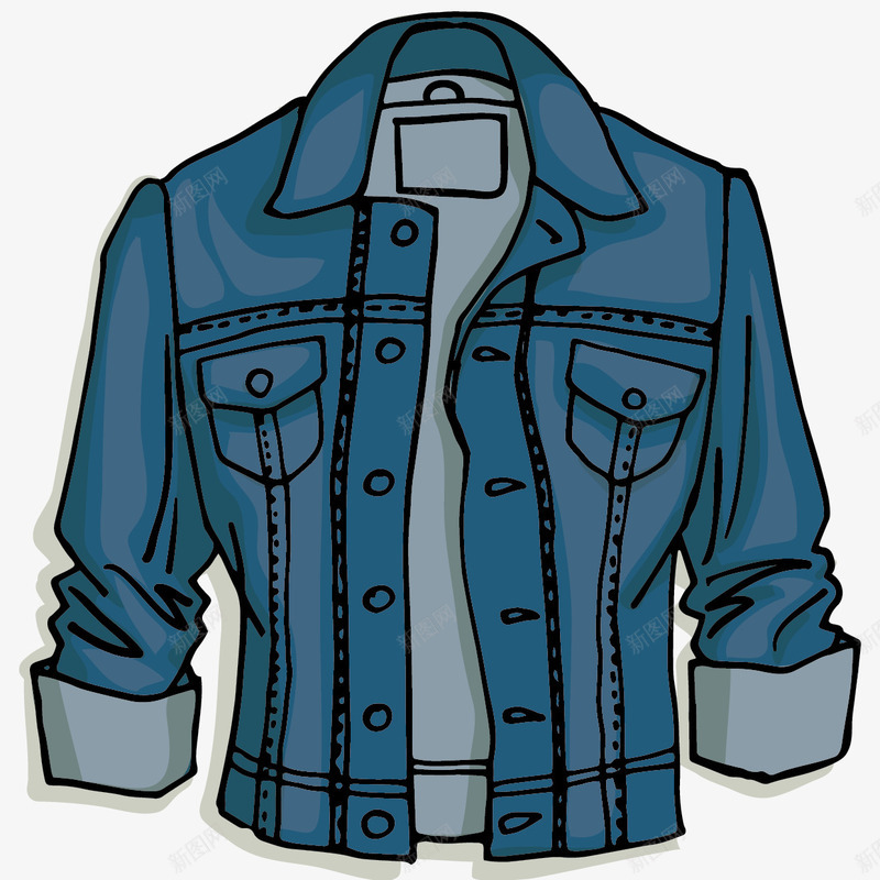 牛仔衣png免抠素材_新图网 https://ixintu.com 服装设计 牛仔 蓝色 衣服