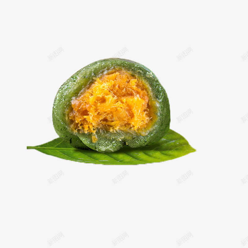 寒食节蛋黄夹心青团png免抠素材_新图网 https://ixintu.com 传统美食 实物 寒食节 盘装 美味的 艾草 食品