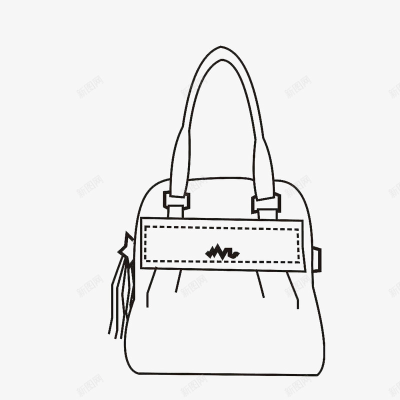 简笔画之单肩包png免抠素材_新图网 https://ixintu.com 包包简笔画 单肩包 卡通简笔画 手拎包 挎包 时尚 简笔画 箱包 素描 购物